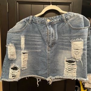 Jean mini skirt